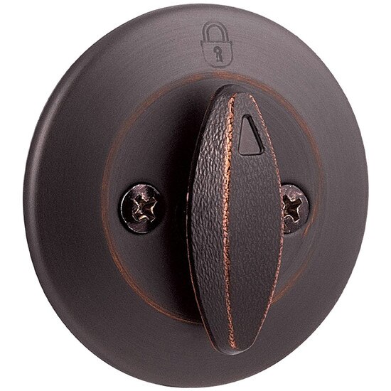 Kwikset 660 Single Cylinder Deadbolt Featuring SmartKey Security In Bronze Back Side